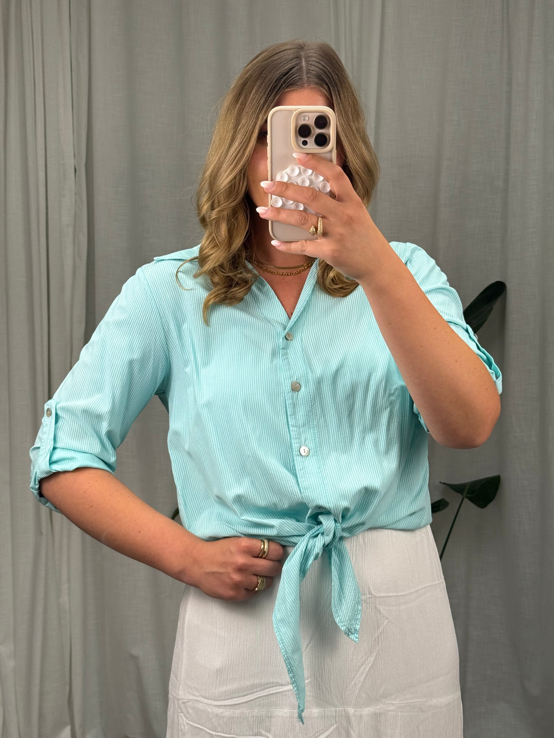 Streifenbluse Nola - Mint