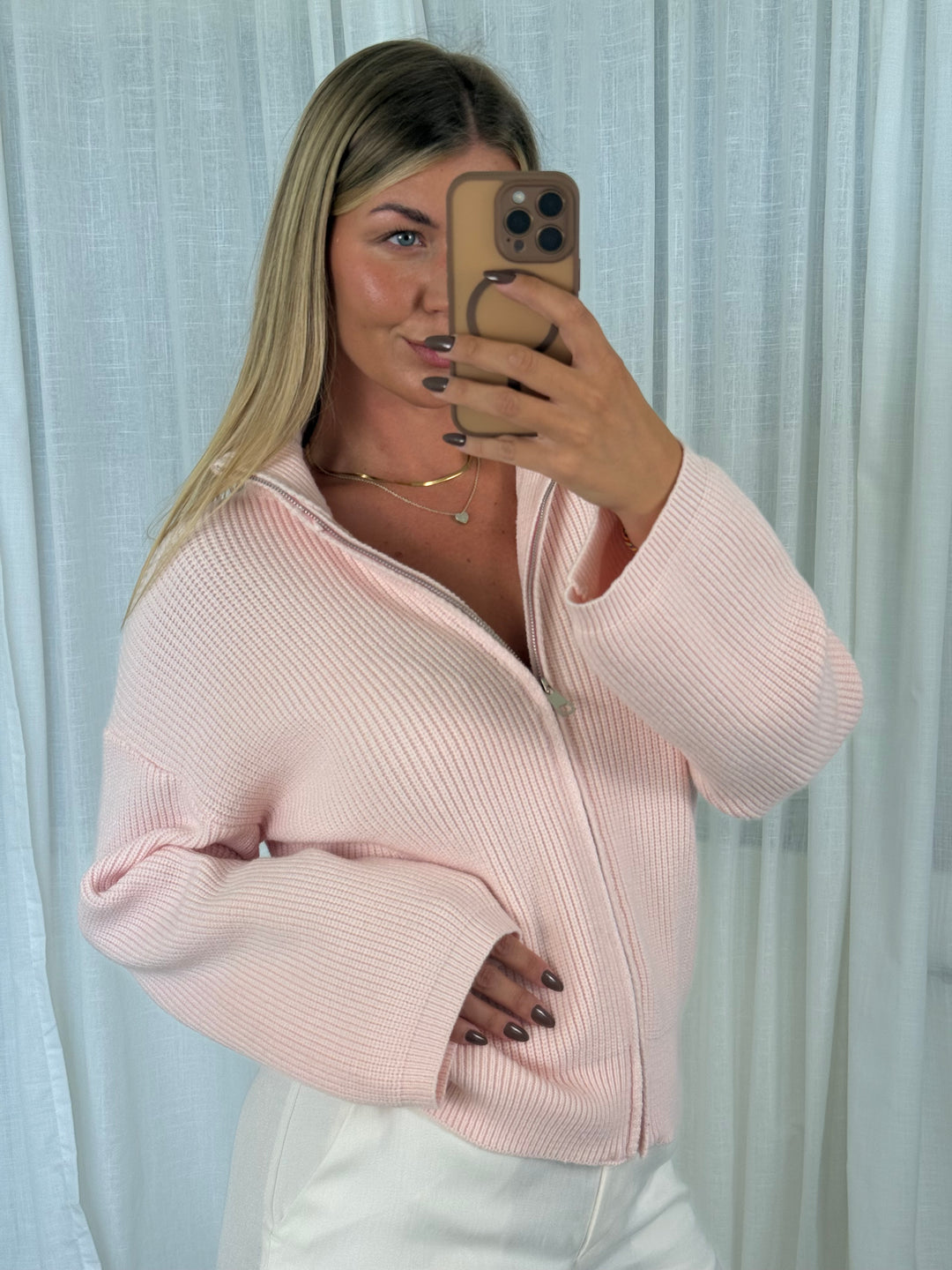 Soft Knit Zipper – Rosa