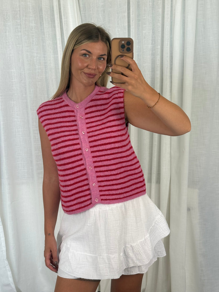 Striped Knit Vest - Rosa/Pink