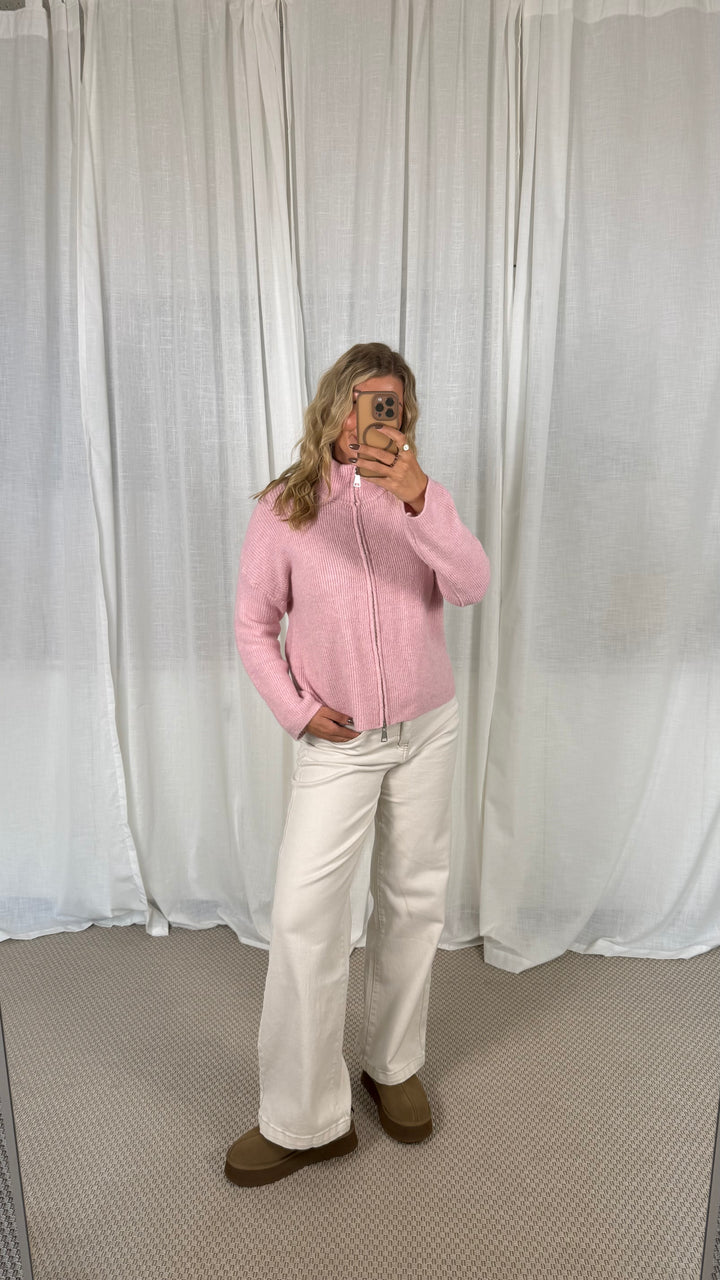 Zipper Cardigan - Uni Rosa