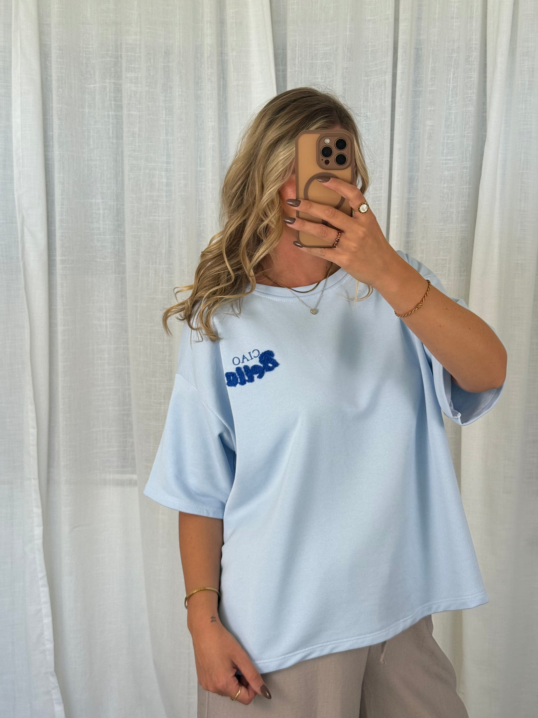 Oversize Shirt - Hellblau
