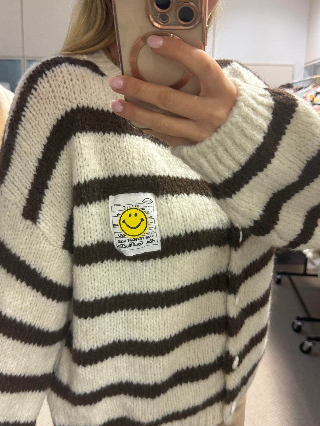 Cardigan Smiley - Beige/Braun
