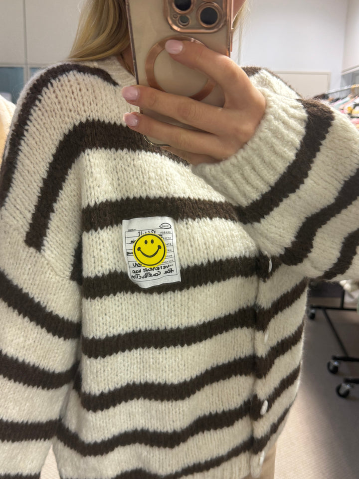Cardigan Smiley - Beige/Braun
