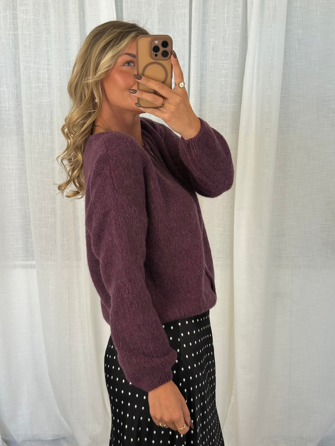 Cardigan - Plum