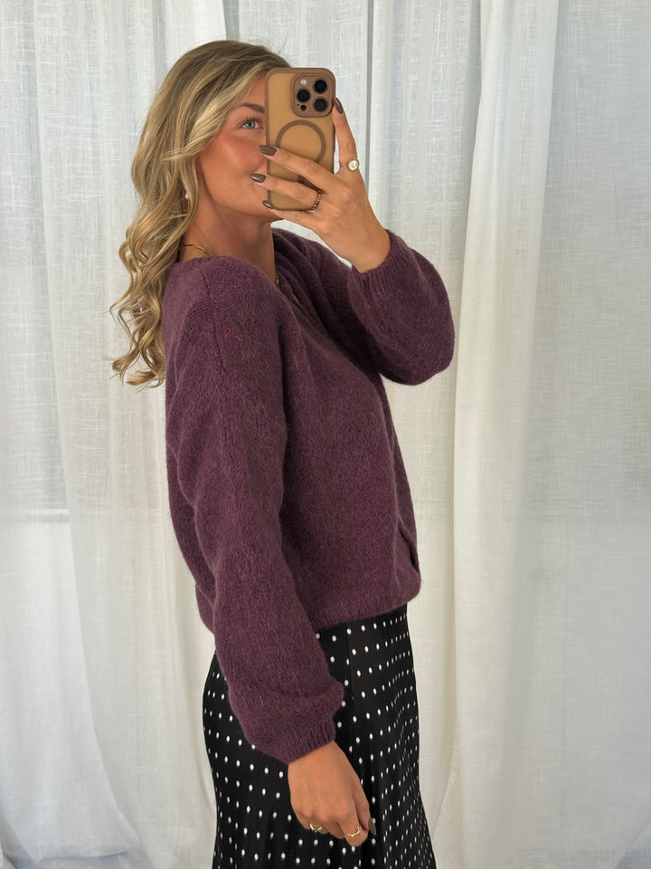 Cardigan - Plum