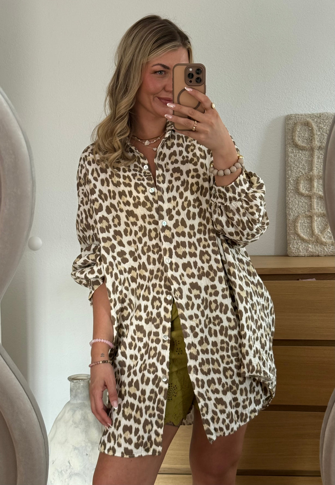 Musselin Bluse Oversize LeoLove - Lang