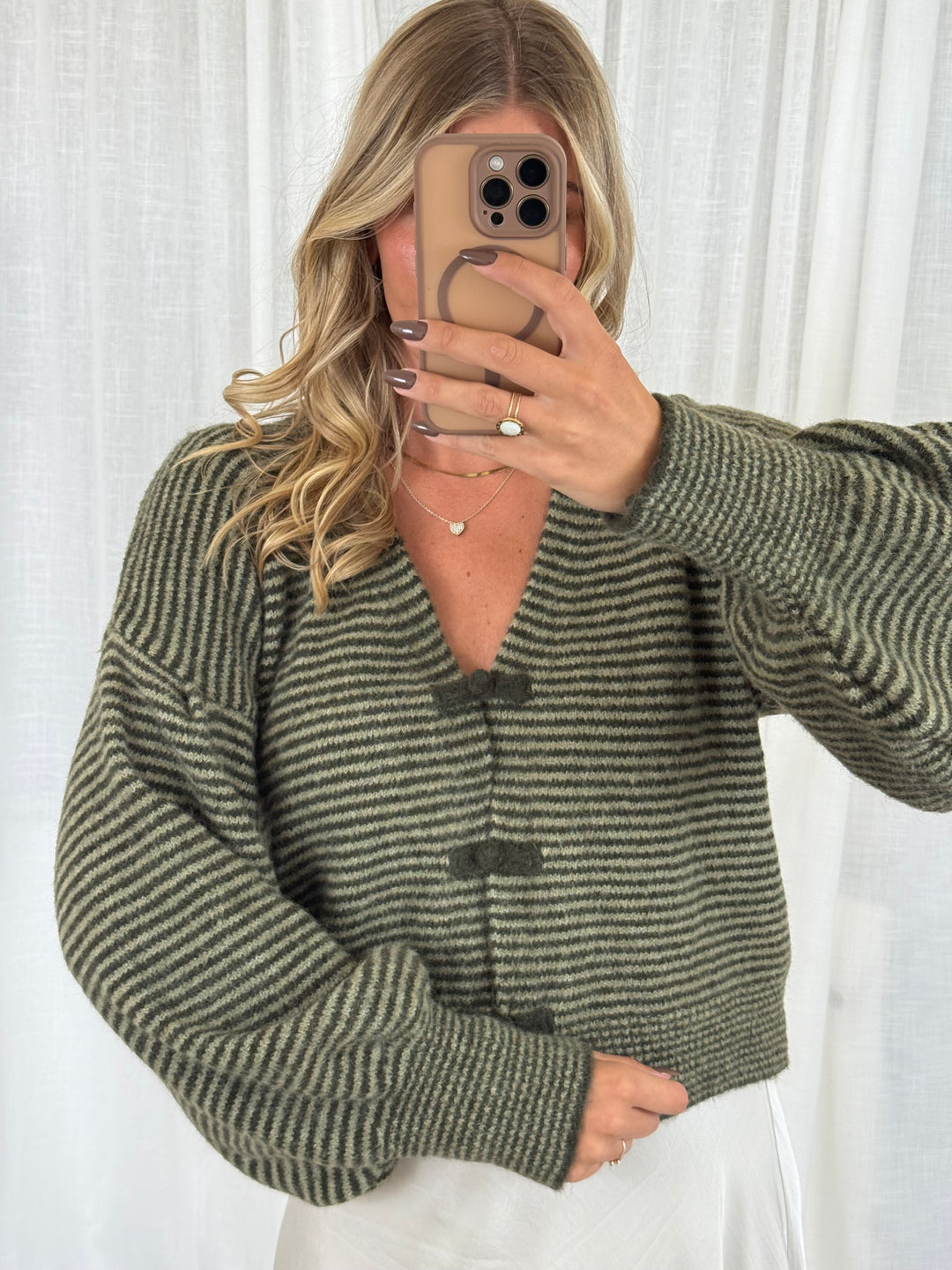 Strickoberteil bow knit - Khaki