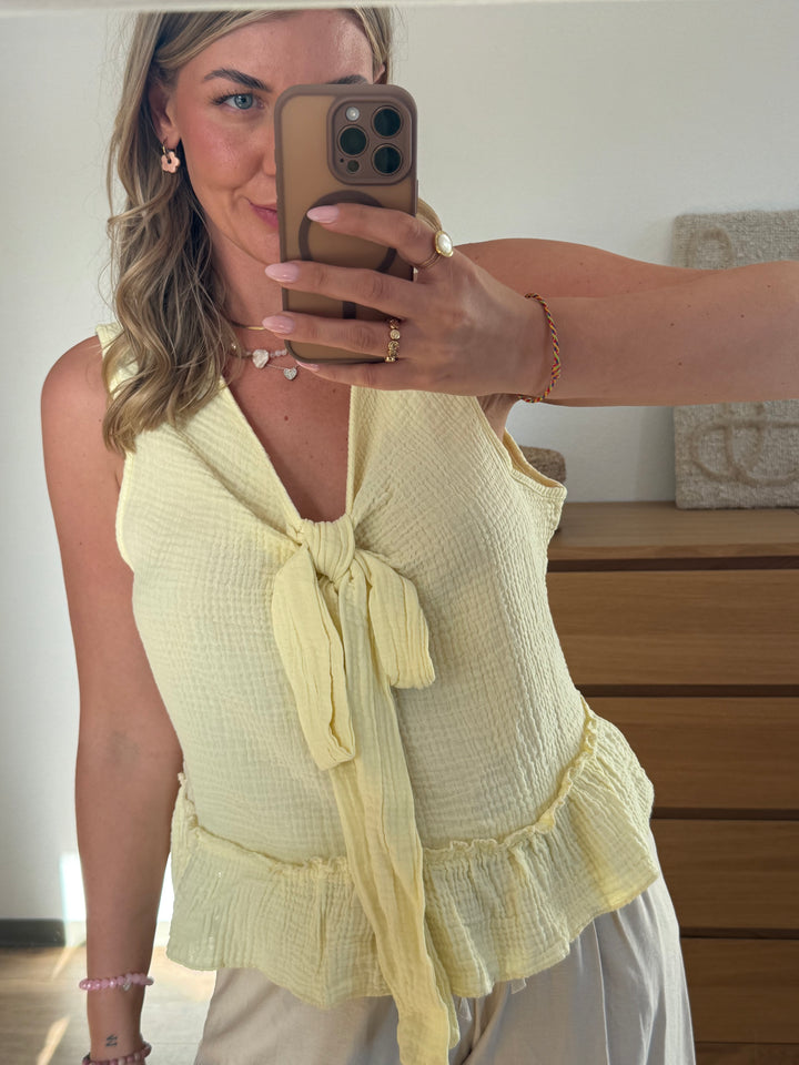 Musselin Top - Gelb