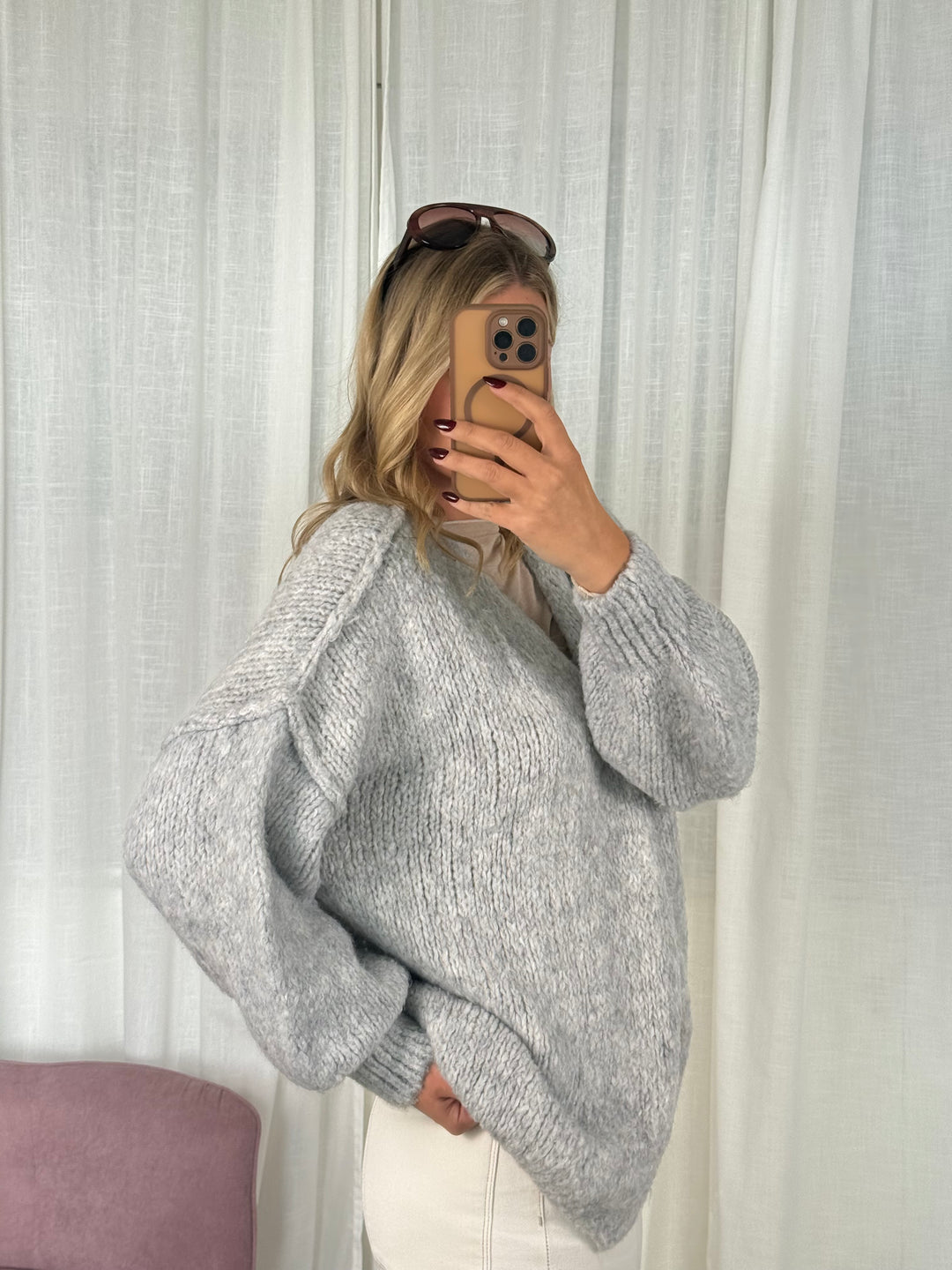 Cardigan Basic - Grau