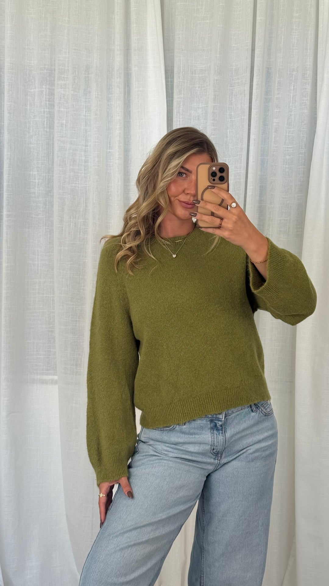 Soft Knit Pullover Alpaka - Mossgrün