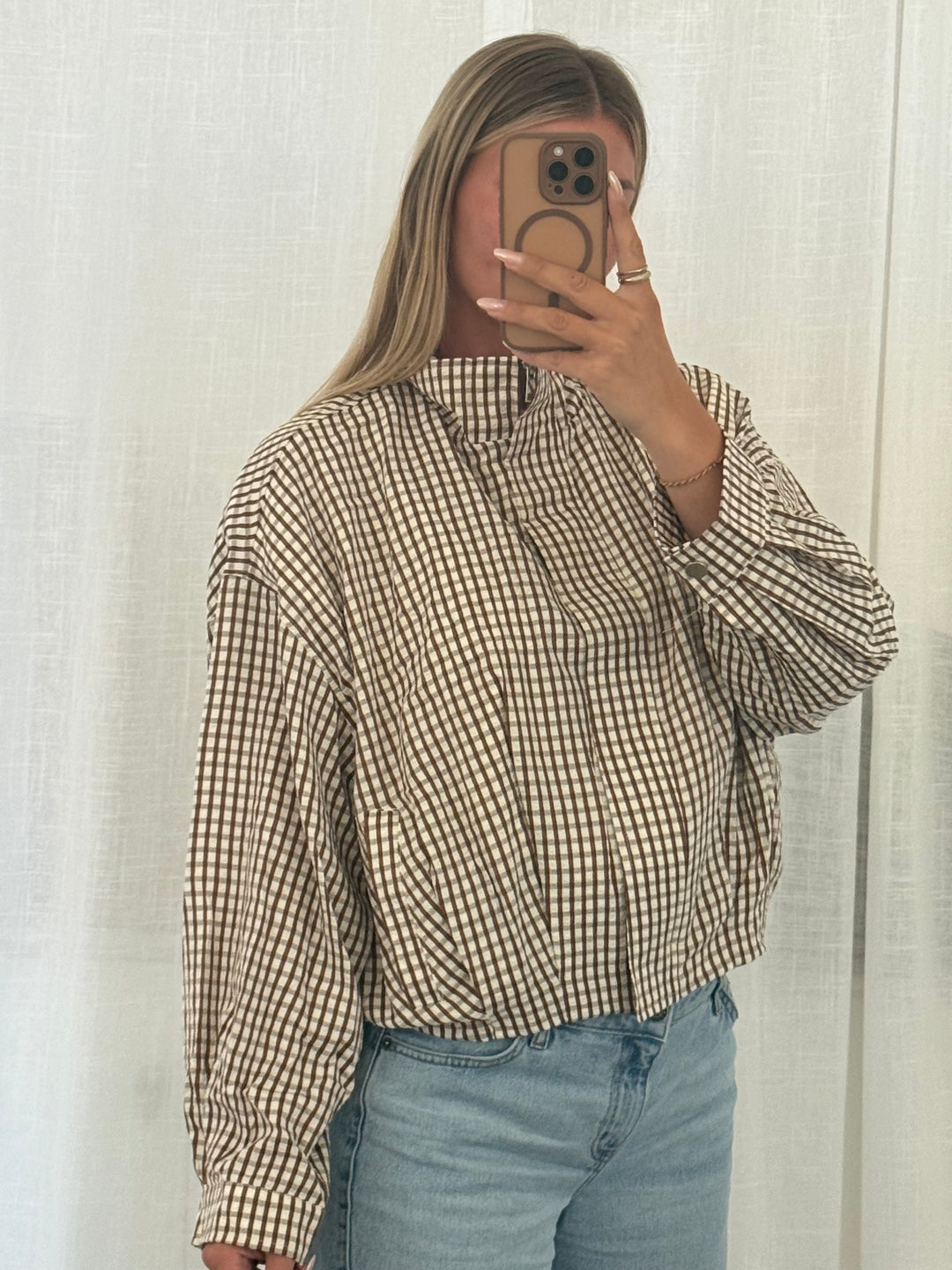 Bomber Jacke mit Karomuster