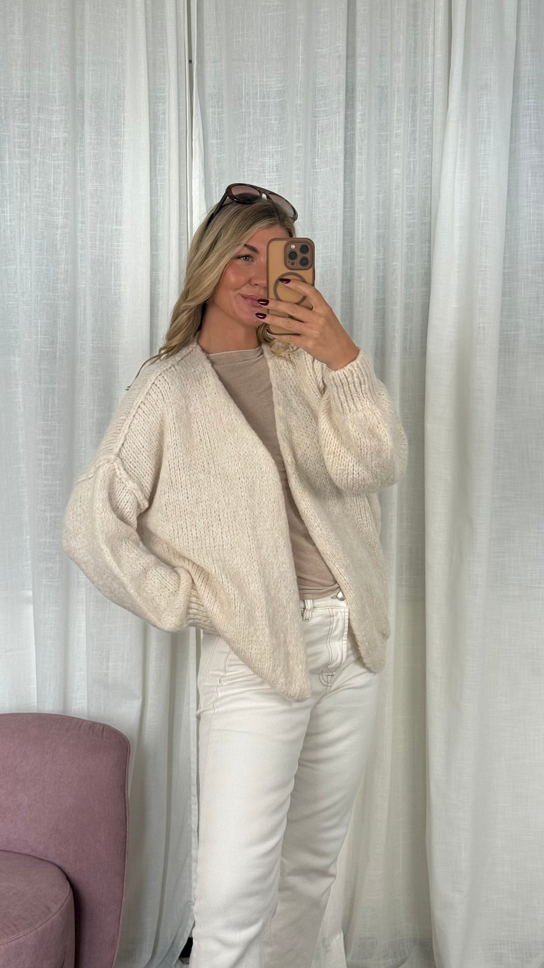 Cardigan Basic - Weiß