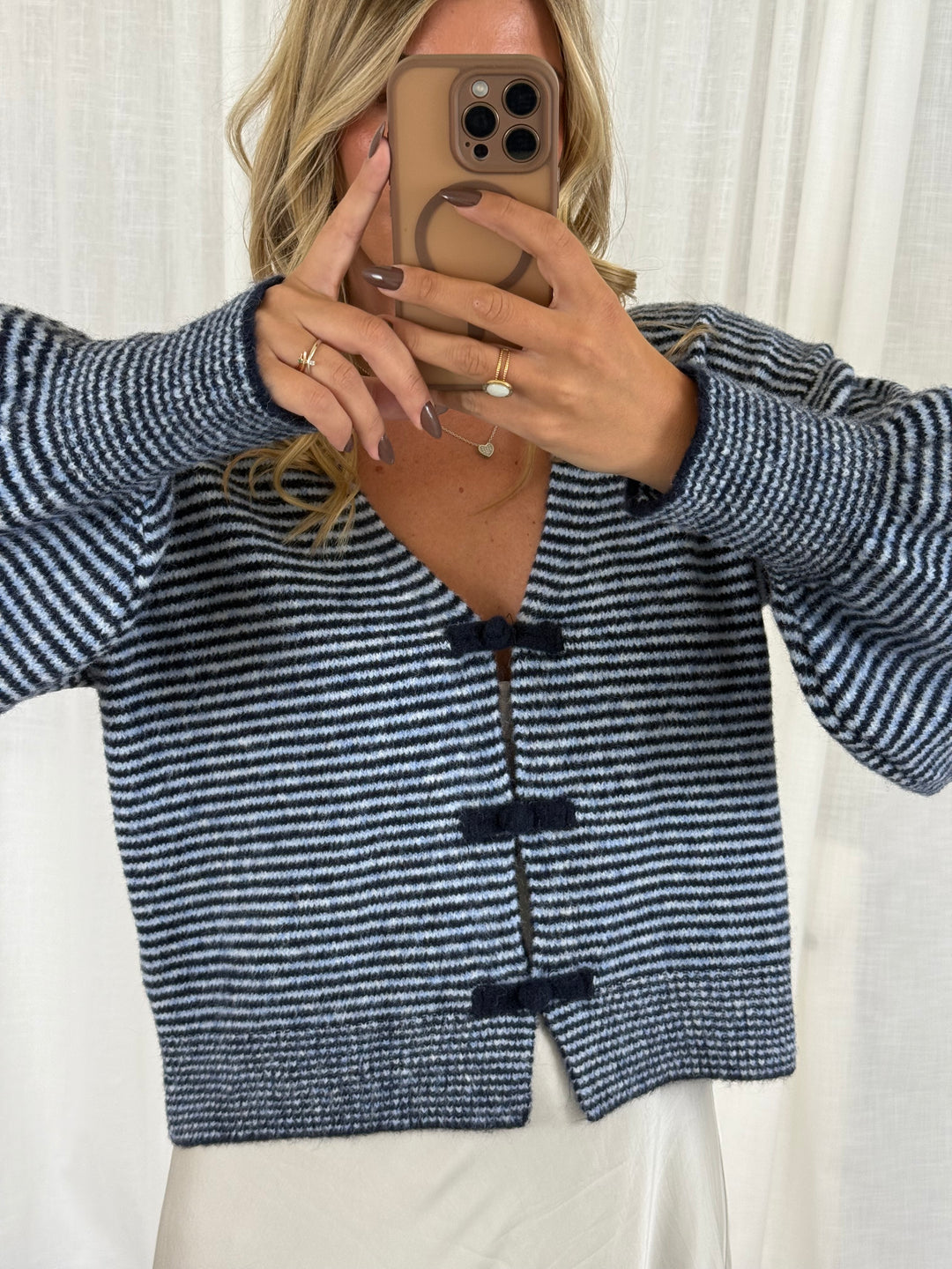 Strickoberteil bow knit - Blau