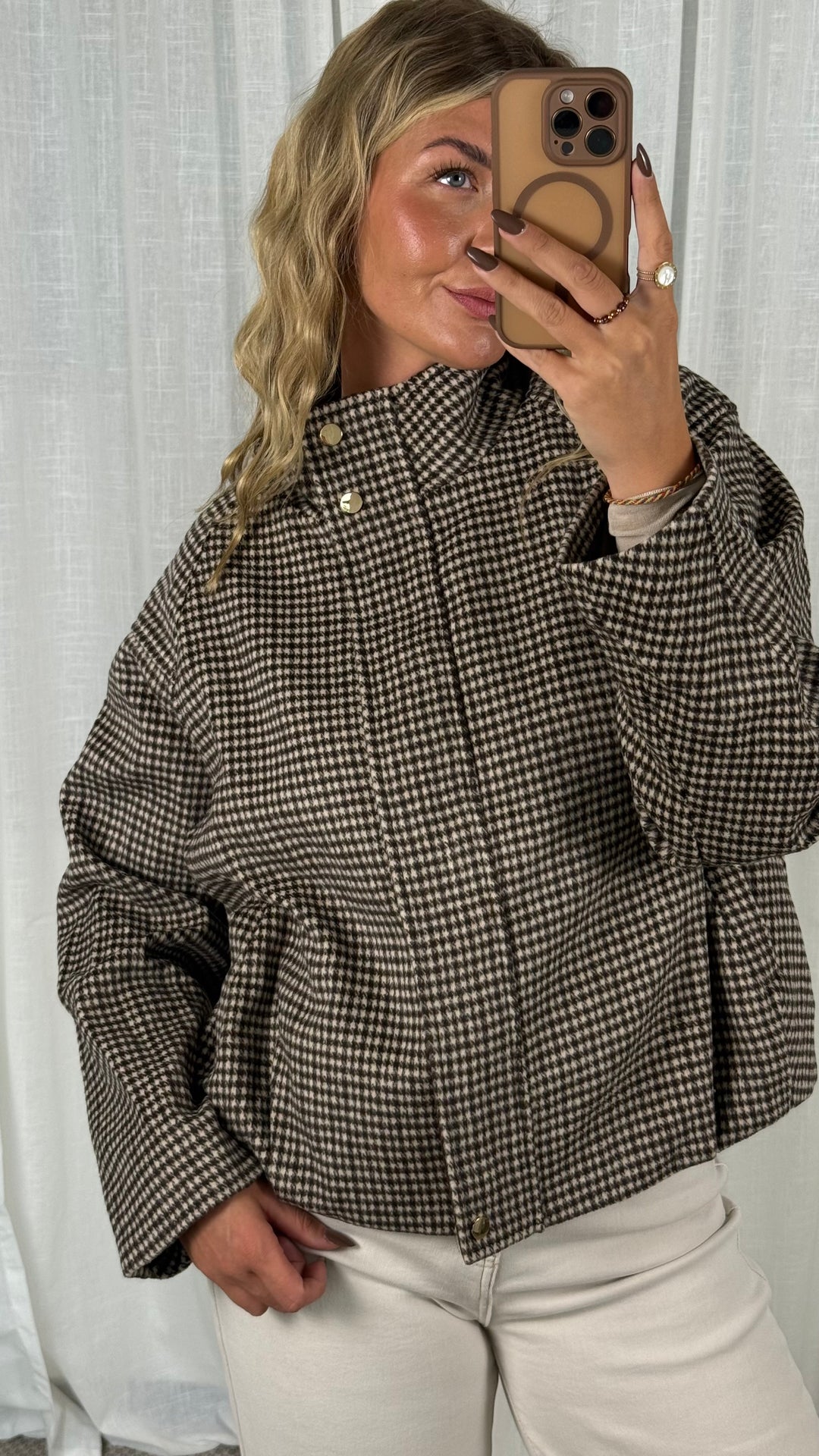 Karo Jacke –  Brown