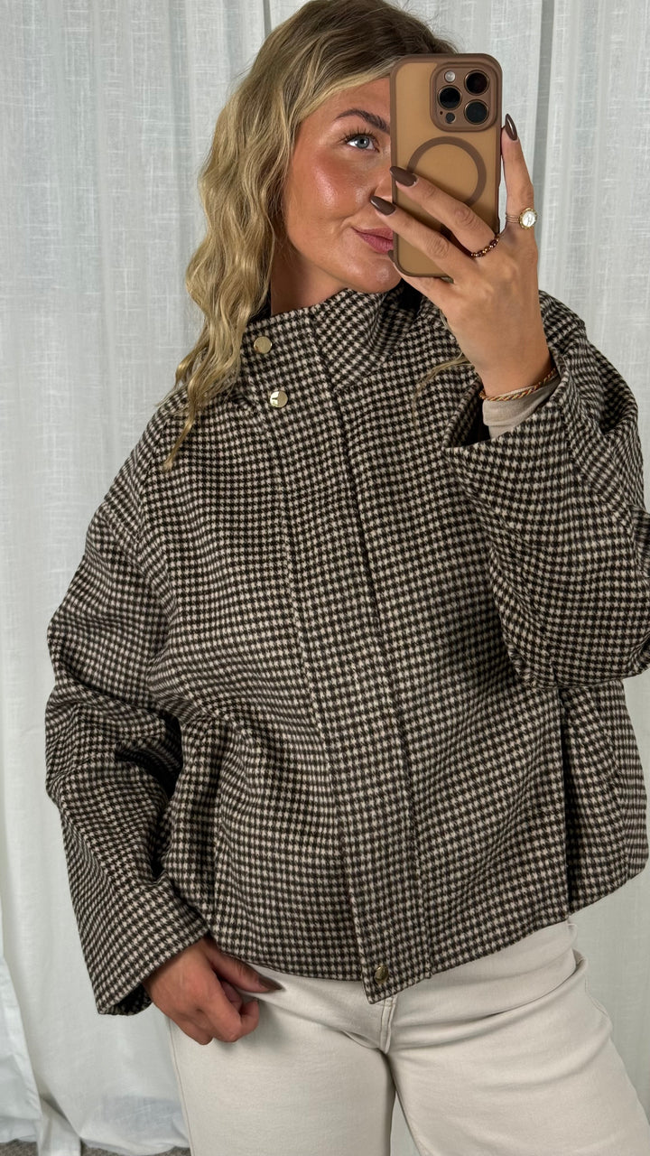 Karo Jacke –  Brown