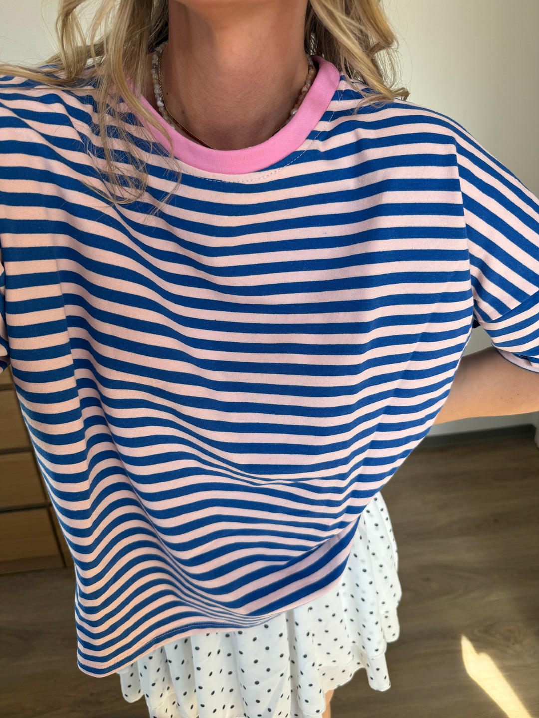 Streifen Shirt - Blau/Rosa