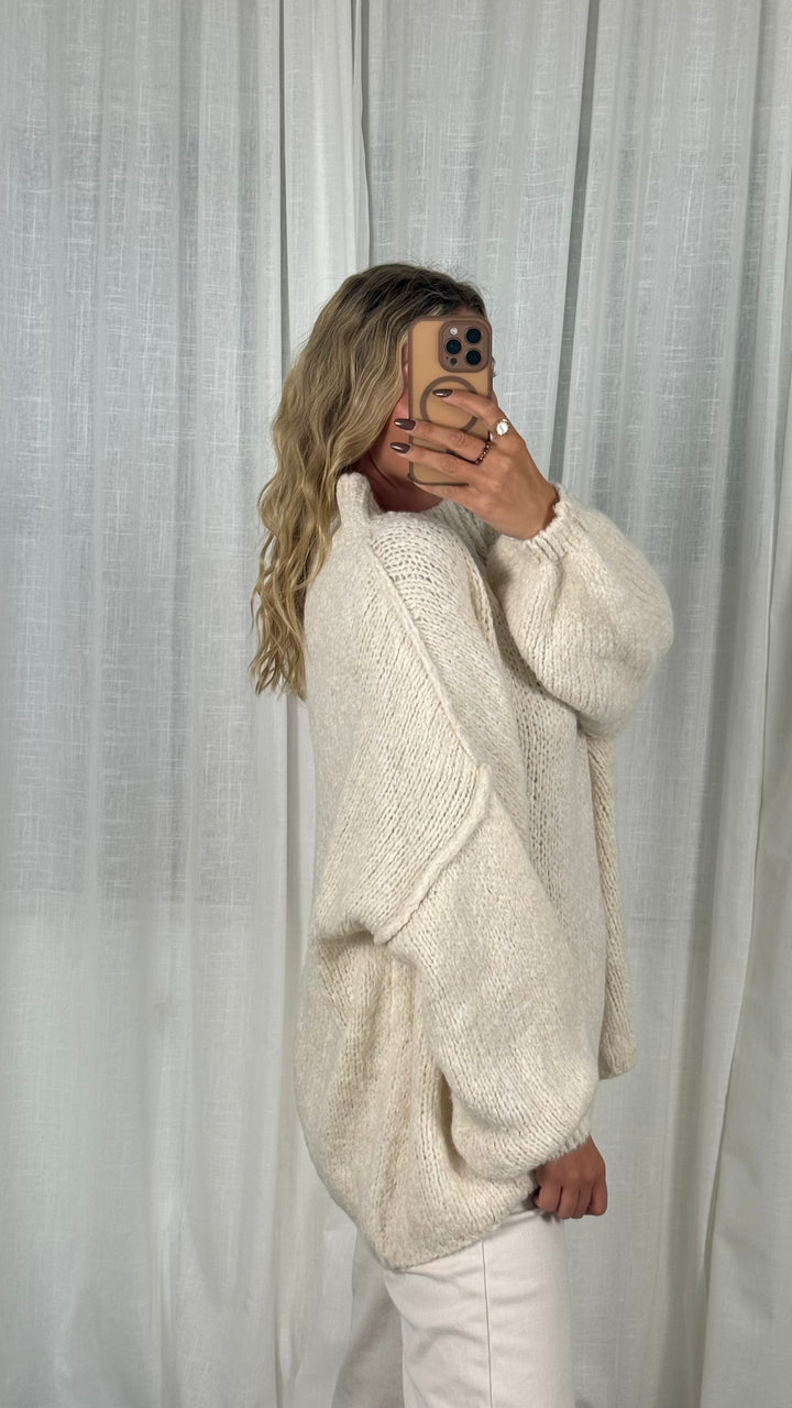 Pullover Oversize Soft Knit - Weiß