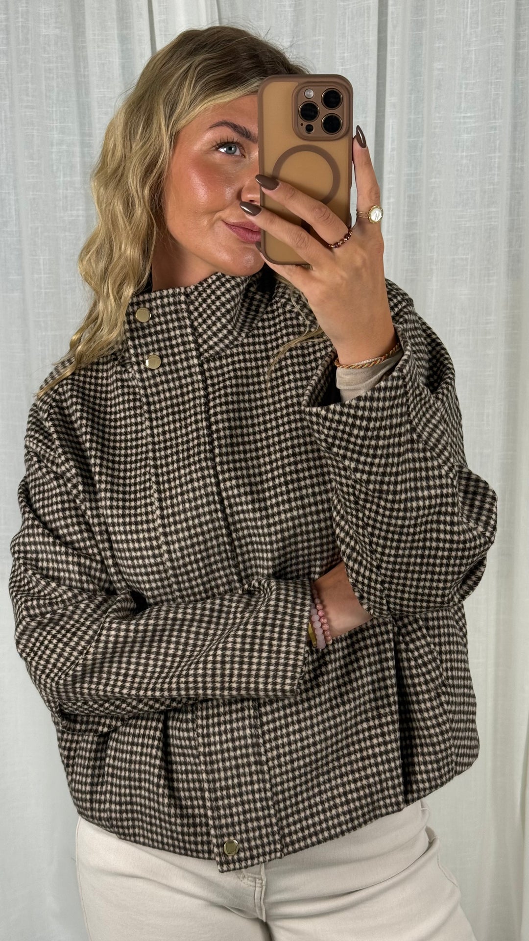 Karo Jacke –  Brown