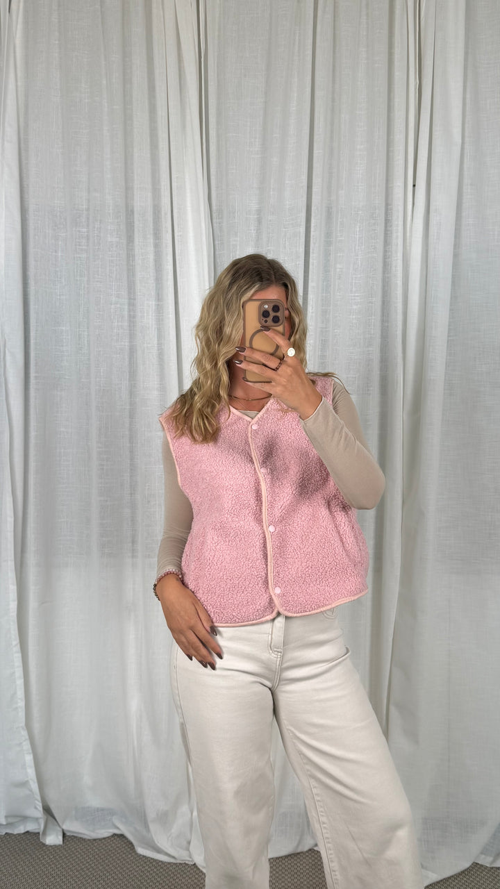 Teddyweste Knopfi - Rosa