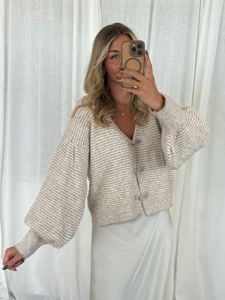 Strickoberteil bow knit - Beige