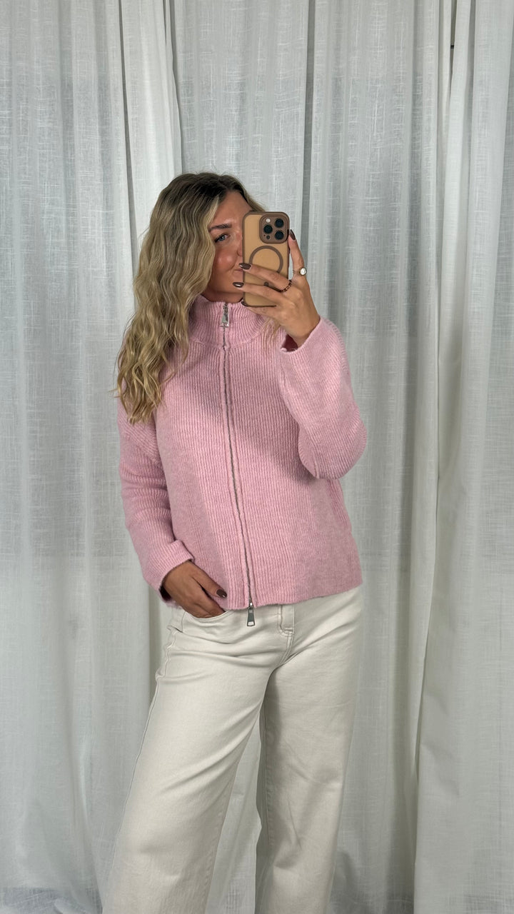 Zipper Cardigan - Uni Rosa