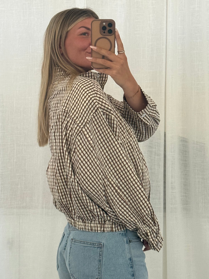 Bomber Jacke mit Karomuster