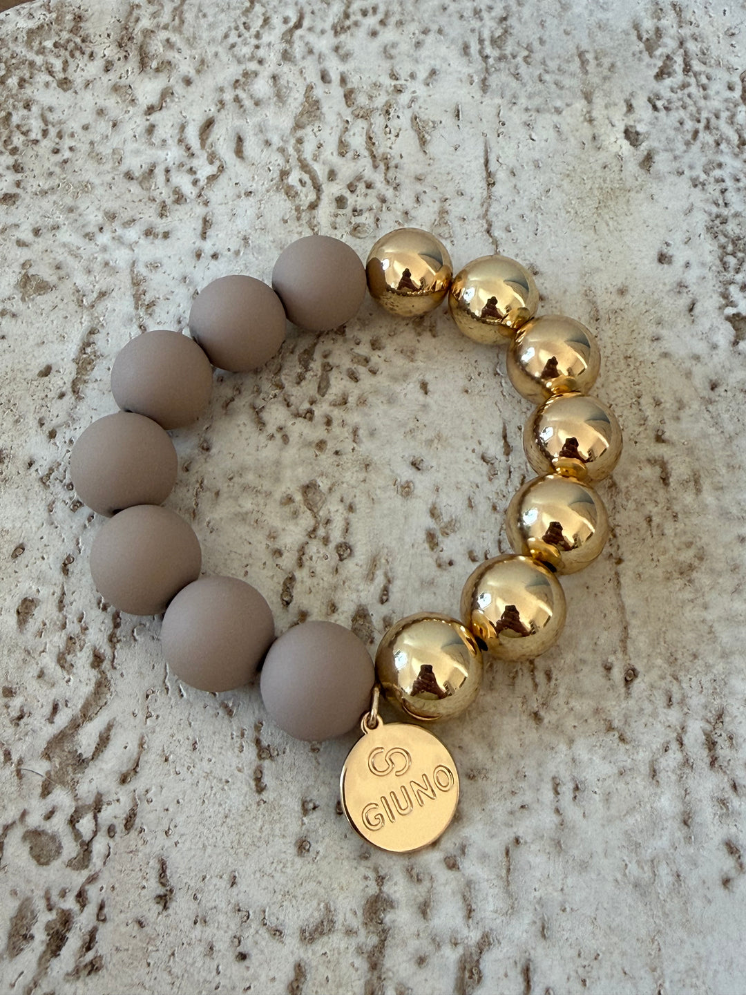 Elastisches Acrylarmband gold / beige