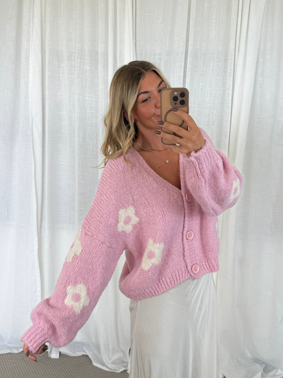 Cardigan Blume - Rosa