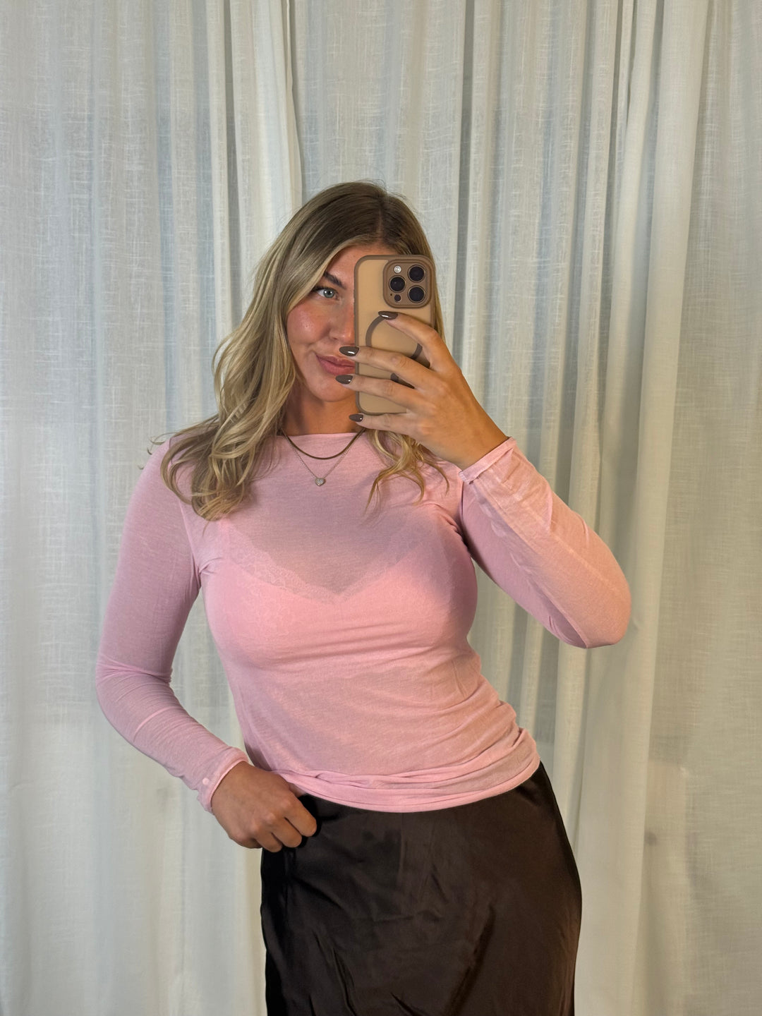 Viskose/Cashmere Longsleeve - Rosa