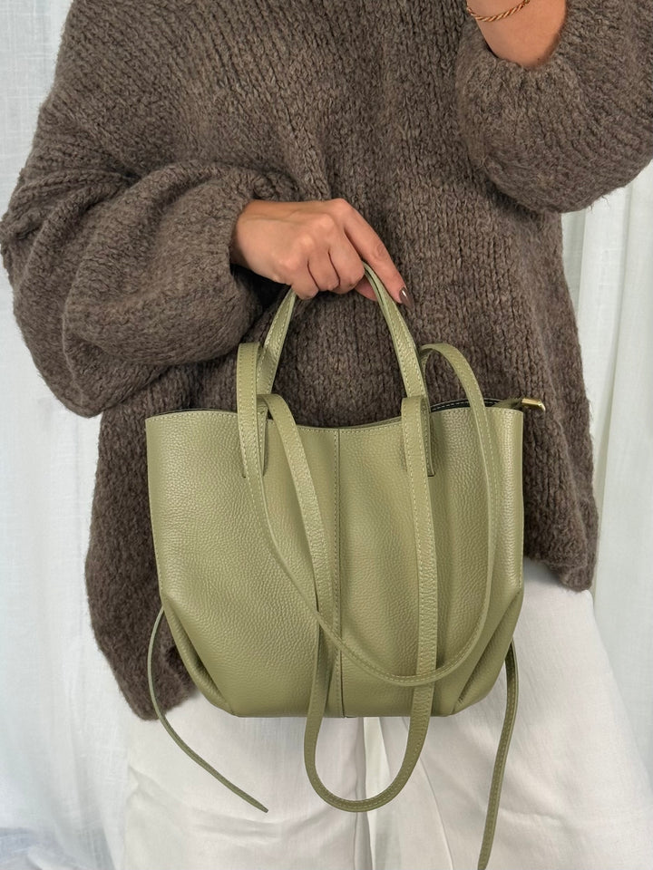 Ledertasche - Moosgrün