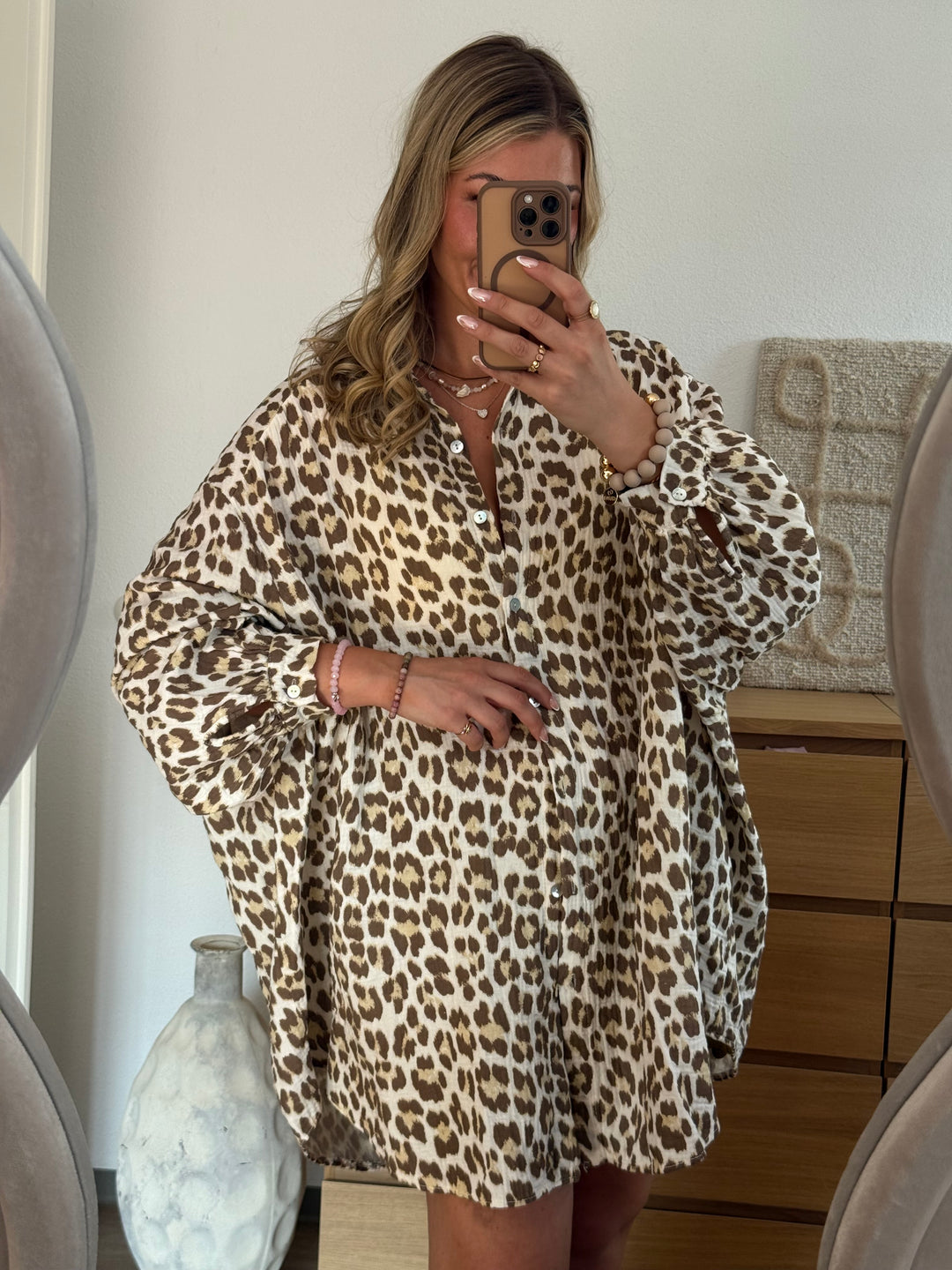 Musselin Bluse Oversize LeoLove - Lang