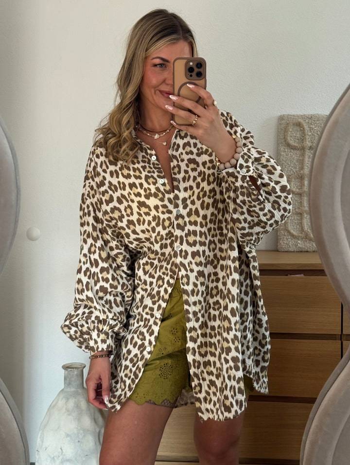 Musselin Bluse Oversize LeoLove - Lang