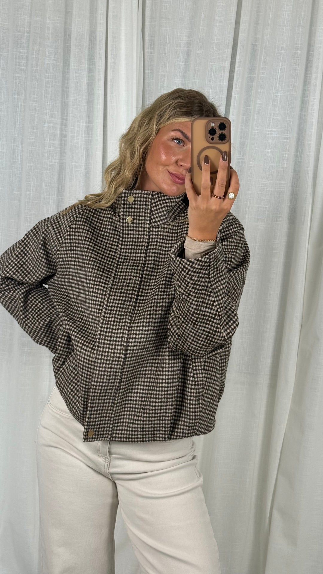 Karo Jacke –  Brown