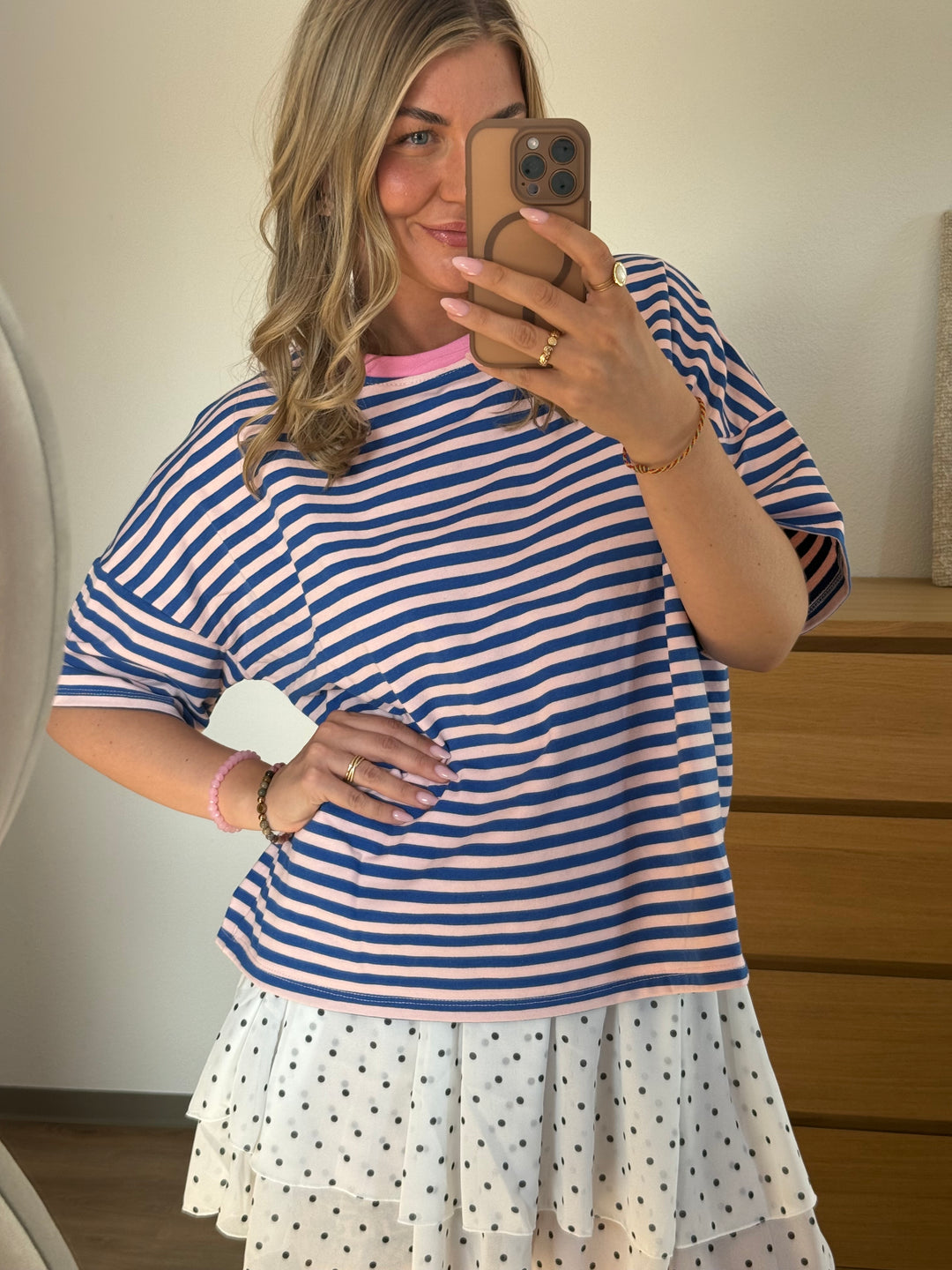 Streifen Shirt - Blau/Rosa