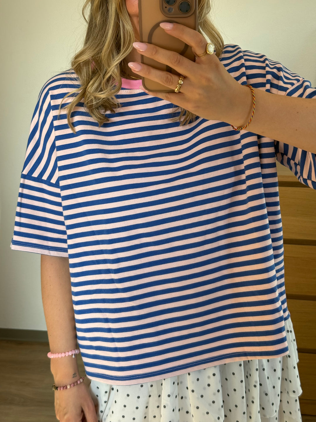Streifen Shirt - Blau/Rosa