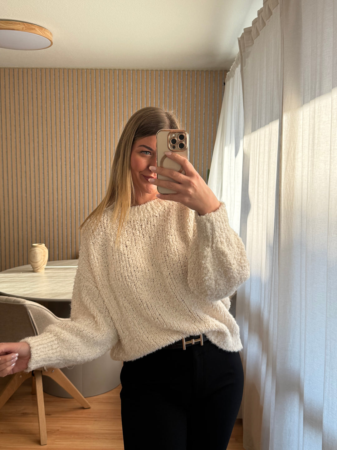 Pullover Bouclé - Weiß