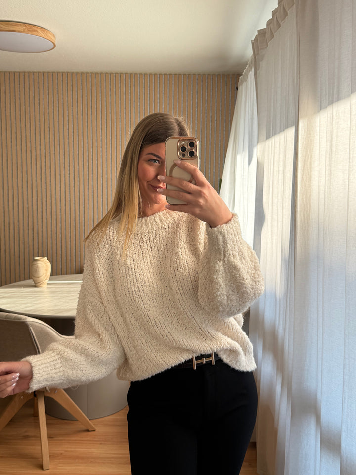 Pullover Bouclé - Weiß