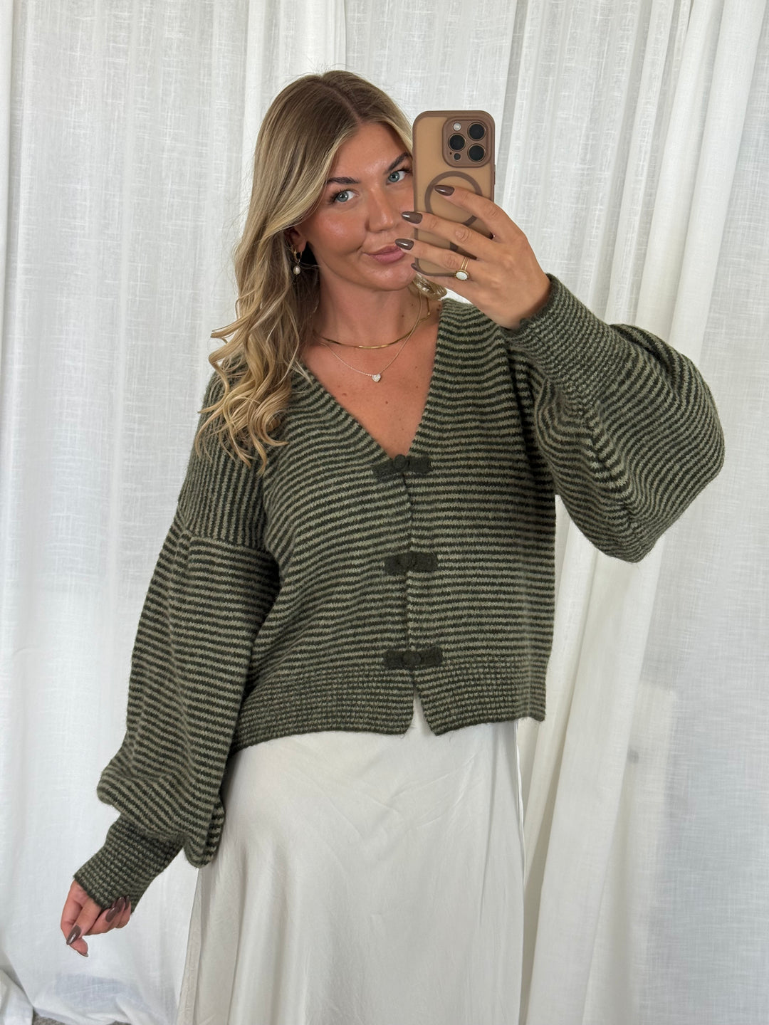 Strickoberteil bow knit - Khaki