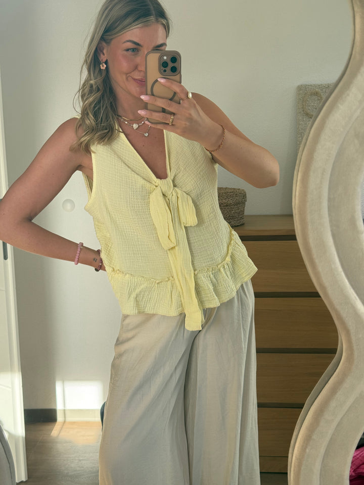 Musselin Top - Gelb