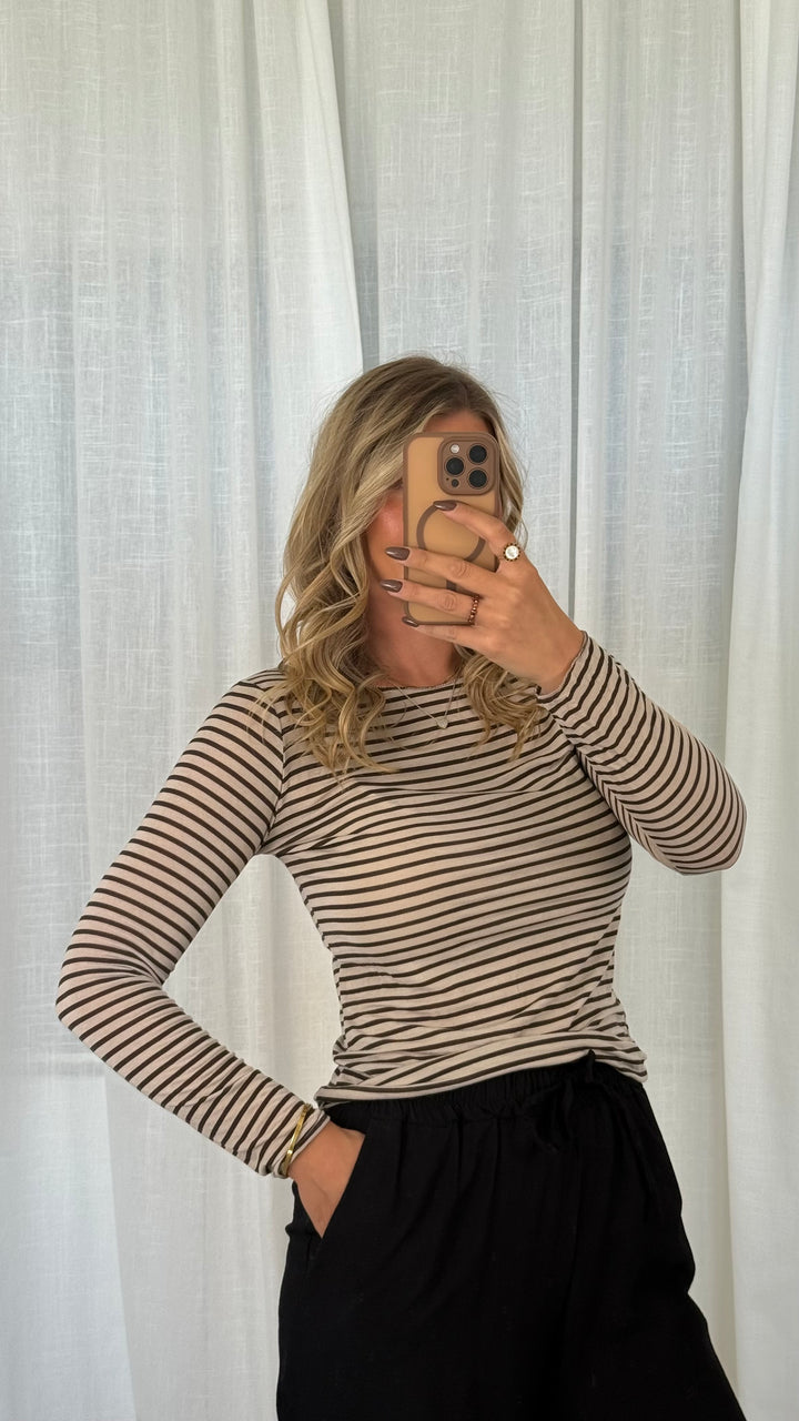 Viskose/Cashmere Longsleeve - Streifi