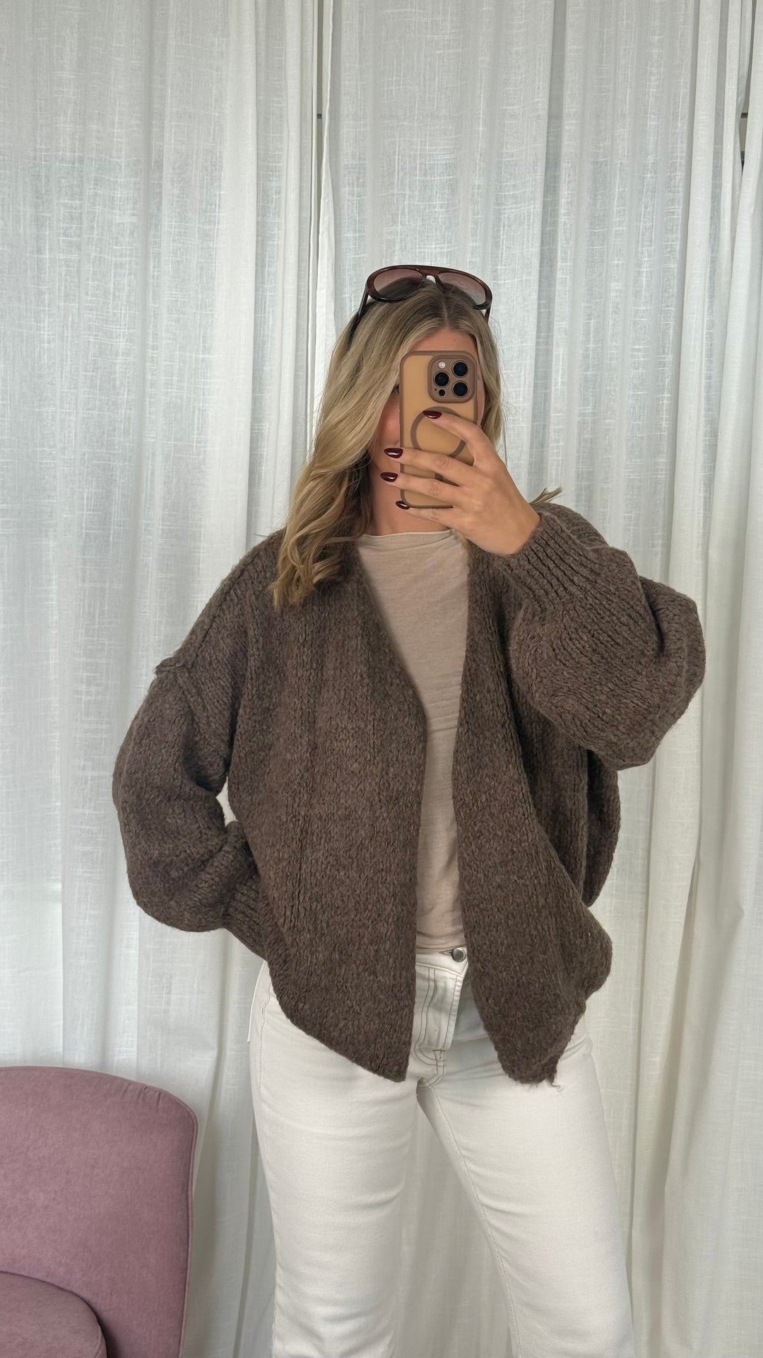 Cardigan Basic - Toffee