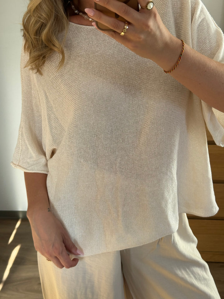 Feinstrick Oberteil - Beige