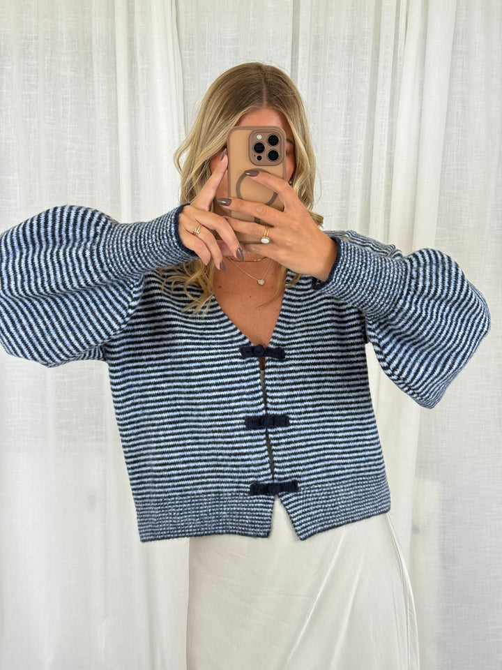 Strickoberteil bow knit - Blau