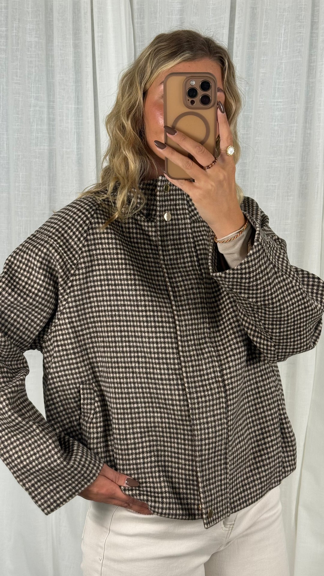 Karo Jacke –  Brown