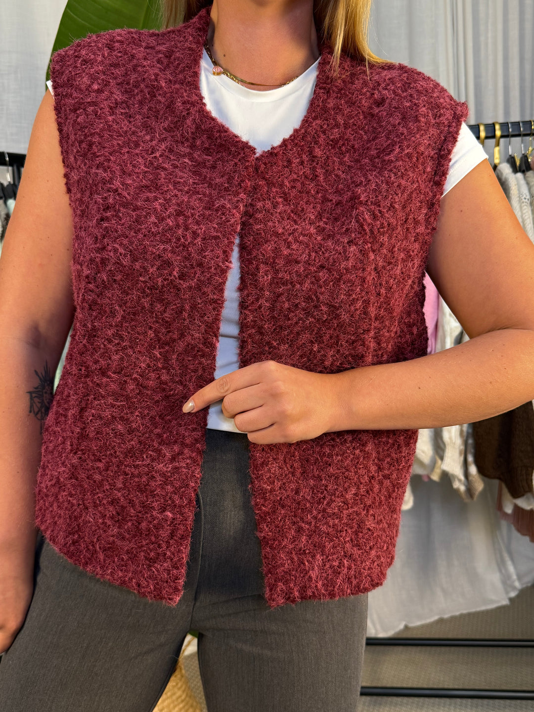 Wollweste Classy - Burgundy