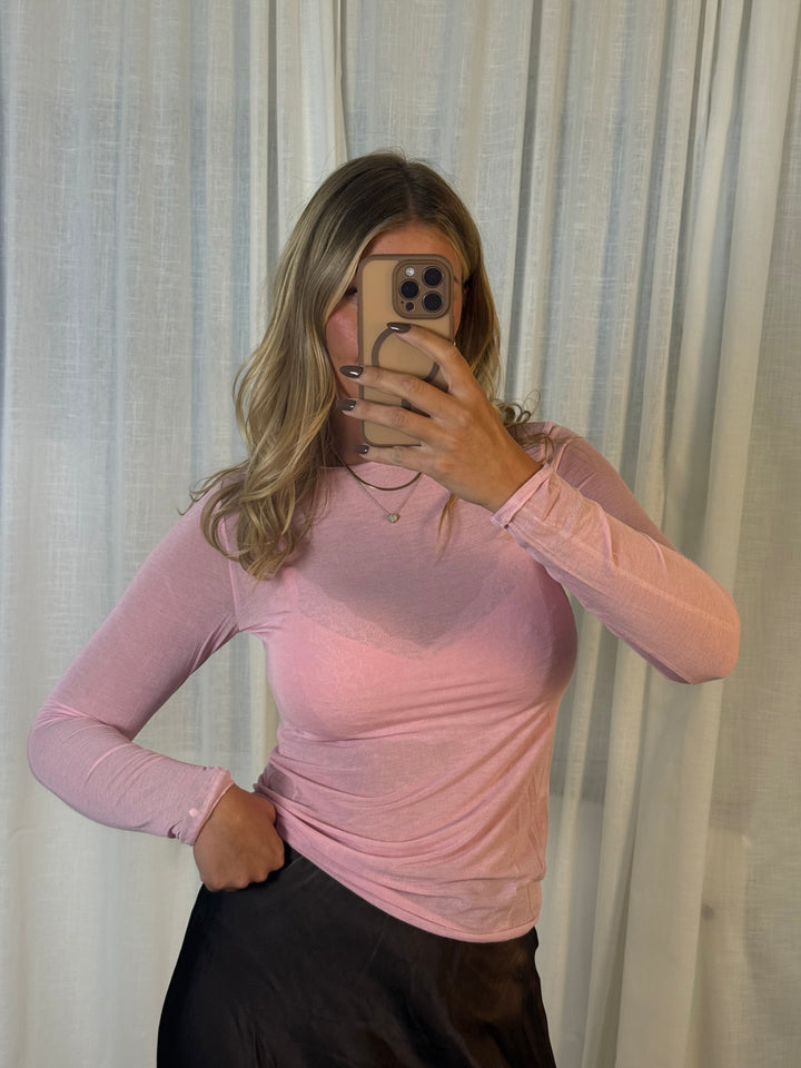 Viskose/Cashmere Longsleeve - Rosa