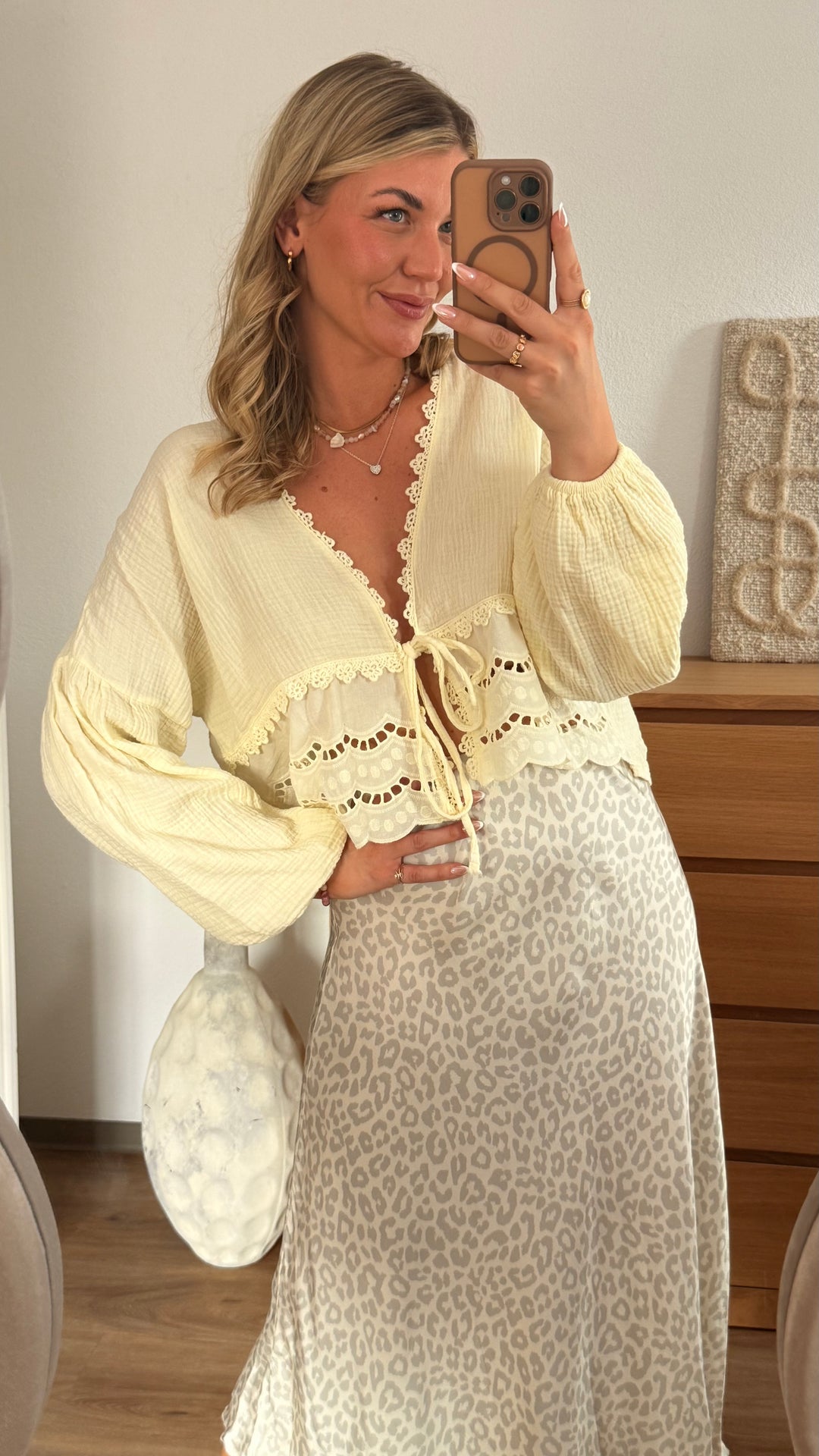 MUSSELIN BLUSE BOHO – BUTTERYELLOW