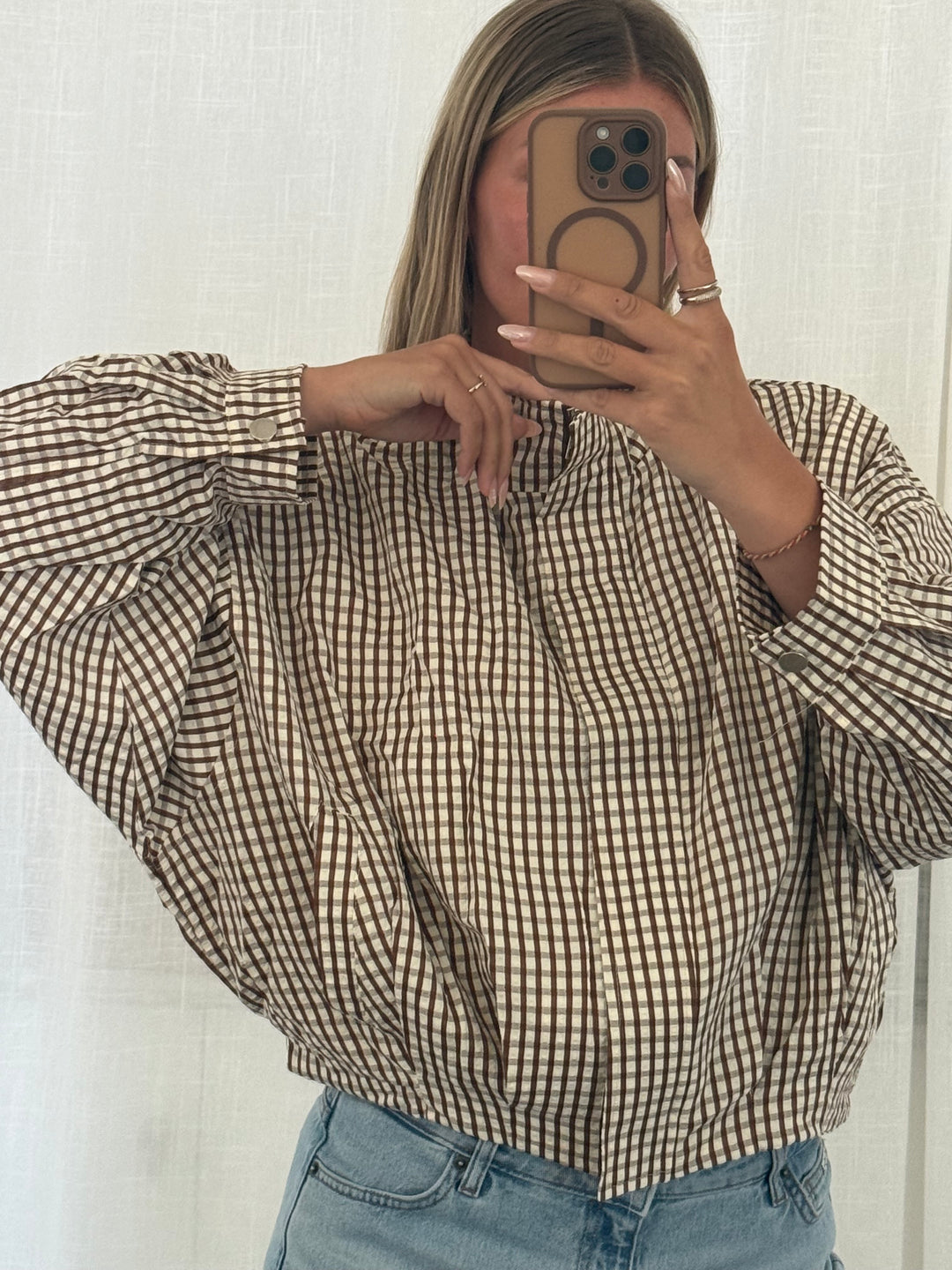 Bomber Jacke mit Karomuster