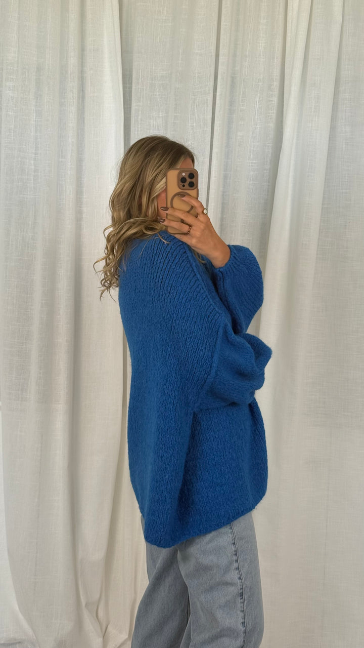 Pullover Oversize Soft Knit - Königsblau