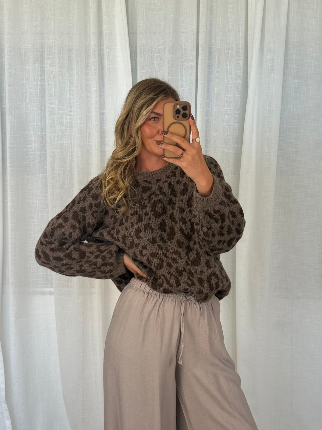Leo Strick Pullover - Braun